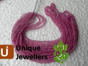 Deep Pink Sapphire Faceted Roundelle Beads